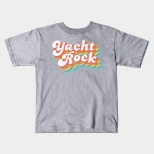 Vintage Fade Yacht Rock Party Boat Drinking product Kids T-Shirt